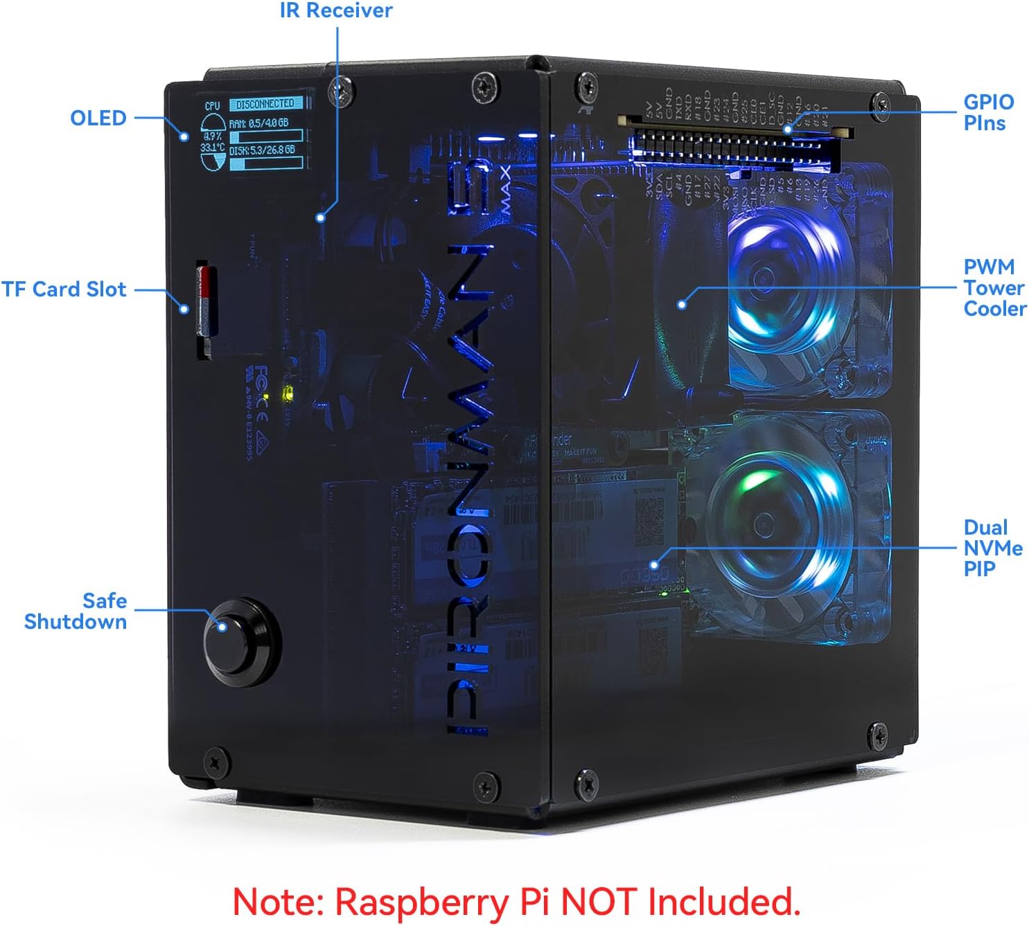 Obudowa PC Pironman 5-MAX Dual – Raspberry Pi Ai Kit Hailo-8L recenzja i cena