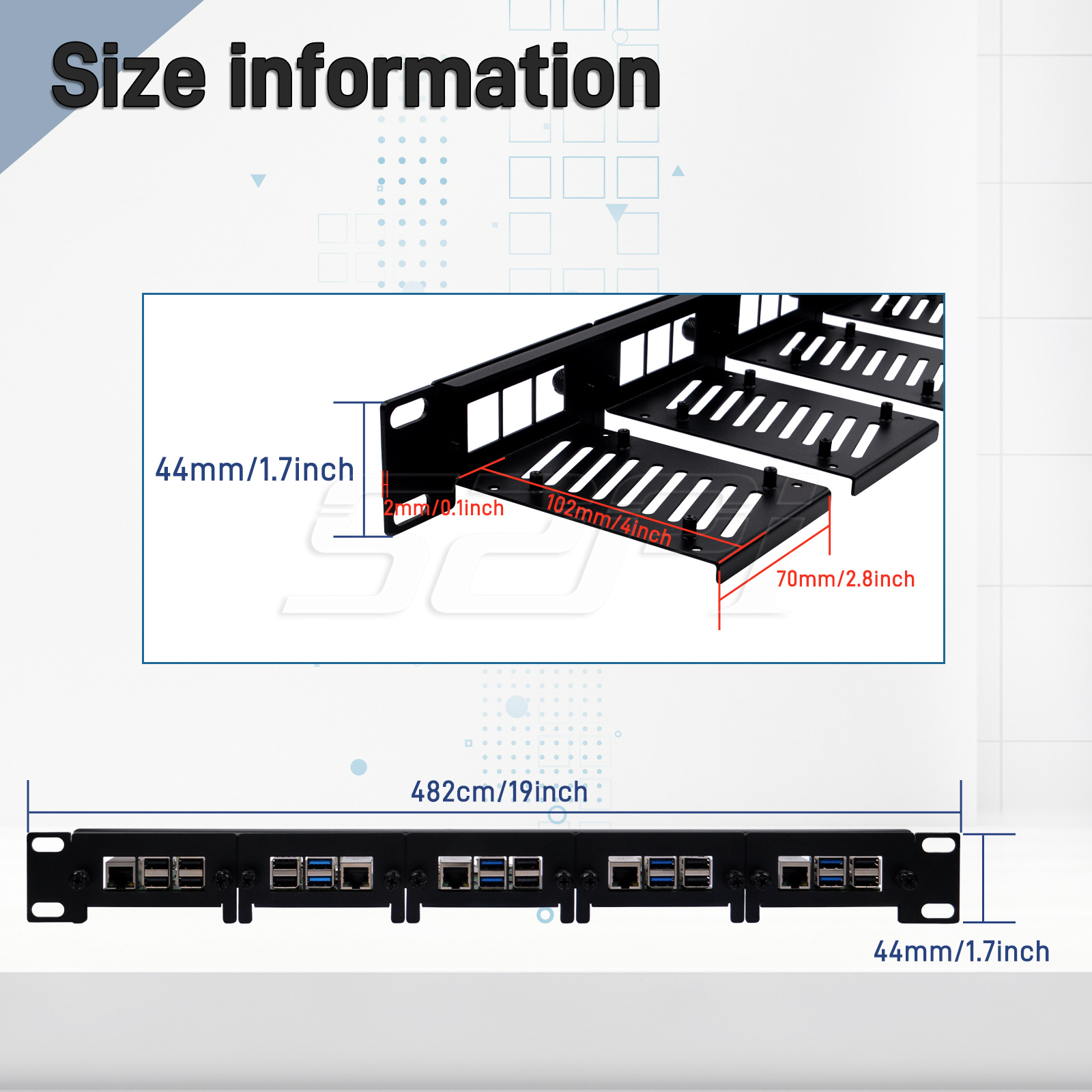 52Pi Zdejmowany uchwyt do mont – Raspberry Pi Rackmount 1U 19 Inch recenzja i cena